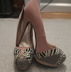 Blush pink and zebra stilettos